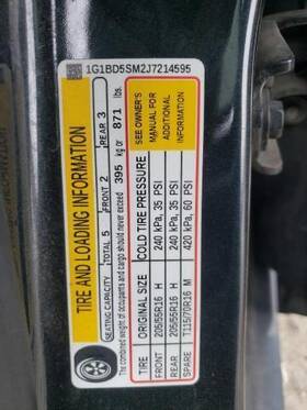 Chevrolet 55487577 Used Manual Transmission Assembly Fits 2018 Cruze Mt 6 Speed Vin B 4t