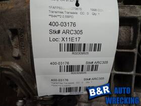 Ford 98zt7002ja Used Manual Transmission Assembly Fits 1998 Contour Mt 4 Cylinder 2.0l Fro