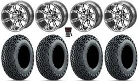 Lsi Wheels / Gtw Tires 105340 Prat231014 Casino 14 Inch Golf Gunmetal 205x30 Fusion Street E-z-go And Club Car