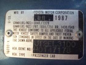 Toyota 358407 Used Manual Transmission Assembly Fits 1987 Tercel Mt Lftbk 5 Speed Grad