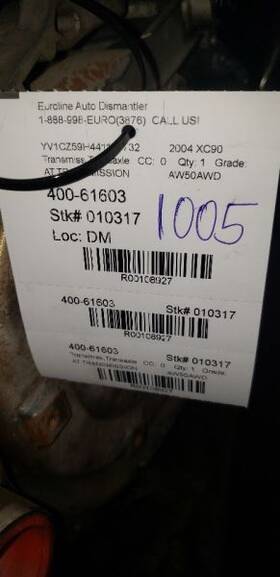 400-61603 Volvo 03-04 Xc90 Automatic Transmission 5 Cylinder Awd 108927