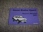 2001 Isuzu Rodeo Sport Owner Operator Manual 2.2L 3.2L Hard Top Soft Xz. Fixed Price $59.09.