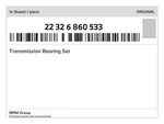 Genuine Bmw Transmission Bearing Set 22-32-6-860-533 New. Fixed Price $94.88.